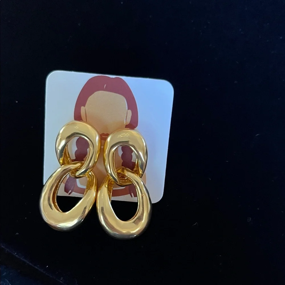 J. Crew Polished Gold Linked Drop Earrings